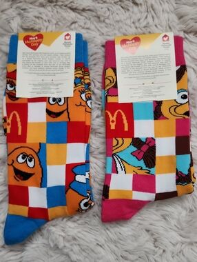 NWT McDonald's Crew Socks Nuggets + Birdie Mens Size Small And Medium